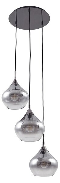 Lampa Wisząca Lucande, Jarven, ściemnialny, szary, jadalnia, szkło, nowoczesny