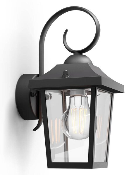 Zewnętrzna Lampa Philips, Buzzard, ściemnialny, czarny, metal, vintage