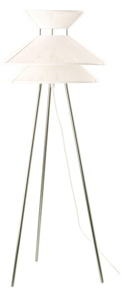 Lampa Podłogowa FRANDSEN, Kiku, biały, salon, tkanina | tekstylia