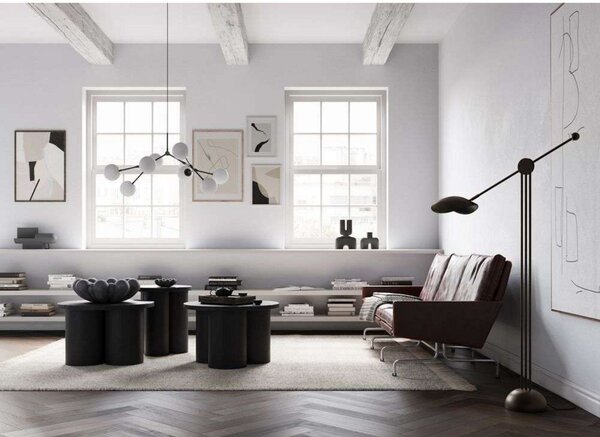 Żyrandol 101 COPENHAGEN, ściemnialny, szary, salon, szkło, nowoczesny