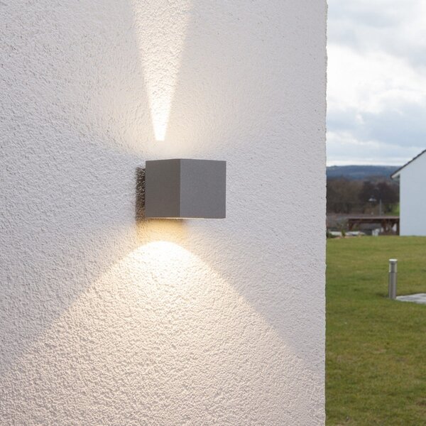 Zewnętrzna Lampa Lucande, JARNO, szary, taras, metal, nowoczesny