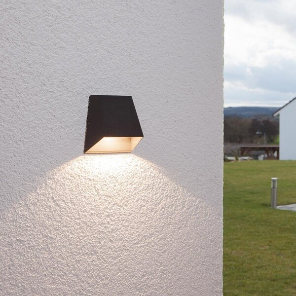 Zewnętrzna Lampa Lucande, Hanno, czarny, balkon, aluminium, nowoczesny