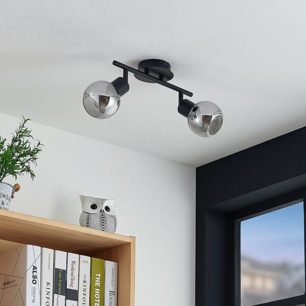 Lampa Sufitowa Lindby, Eridia, ściemnialny, czarny, salon, metal, nowoczesny