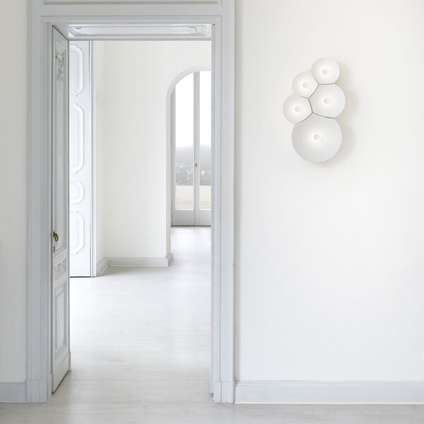 Lampa Ścienna Luceplan, Bulbullia, ściemnialny, biały, salon, metal, design