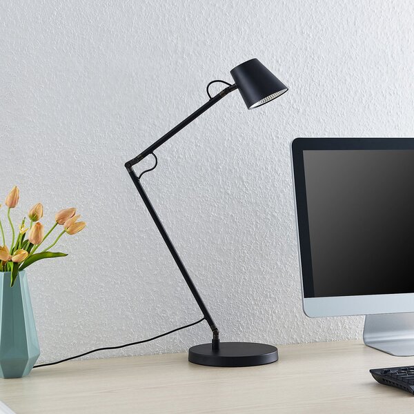 Lampa Stołowa Lucande, Tarris, ściemnialny, czarny, gabinet | pracownia, metal, nowoczesny