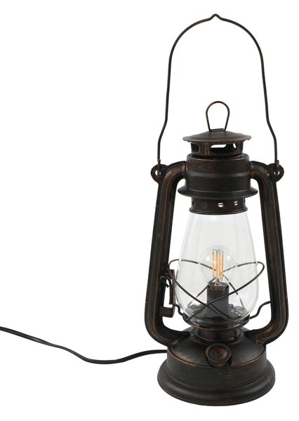 Lampa Stołowa Lindby, Raisa, brąz rdzawy, salon, metal, antyczny