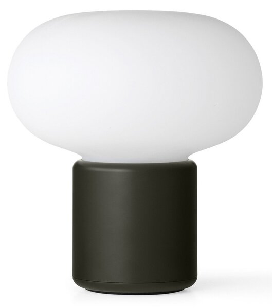 Zewnętrzna Lampa New Works, Karl-Johan, ściemnialny, zielony, taras, tworzywo sztuczne, design