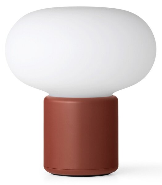 Zewnętrzna Lampa New Works, Karl-Johan, ściemnialny, czerwony, taras, tworzywo sztuczne, design
