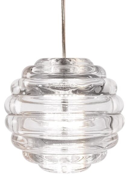 Lampa Wisząca Tom Dixon, Press Sphere, ściemnialny, transparentny, salon, szkło, design