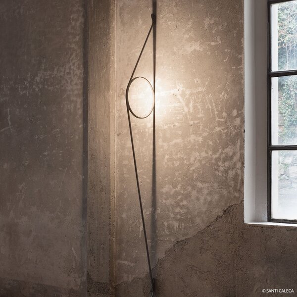 Lampa Ścienna FLOS, Wirering Grau, ściemnialny, szary, salon, metal, design