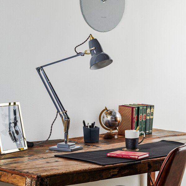 Lampa Stołowa Anglepoise, Original 1227 Brass, szary, gabinet | pracownia, metal, industrialny