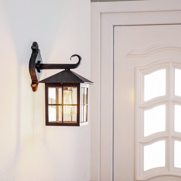 Zewnętrzna Lampa Lindby, Ida, brąz rdzawy, balkon, aluminium, antyczny