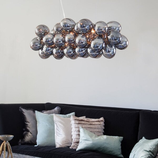 Lampa Wisząca By Rydéns, Gross Bar, ściemnialny, szary, salon, szkło, design
