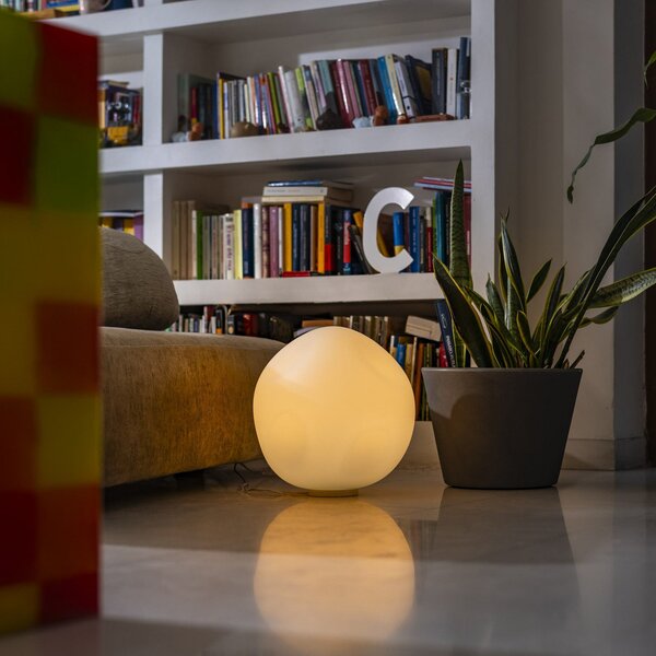 Lampa Stołowa Foscarini, Hoba Grande, ściemnialny, biały, salon, szkło, design