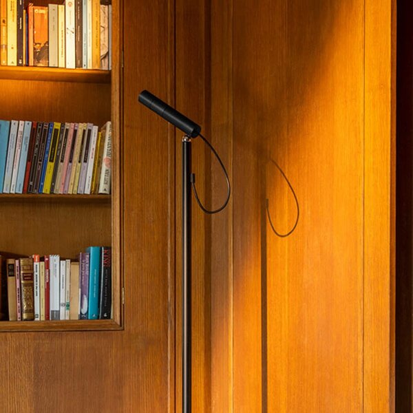Lampa Podłogowa Nemo Lighting, Type, ściemnialny, czarny, salon, aluminium, nowoczesny