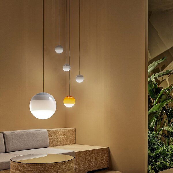 Lampa Wisząca MARSET, Dipping Light, ściemnialny, biały, salon, szkło, design