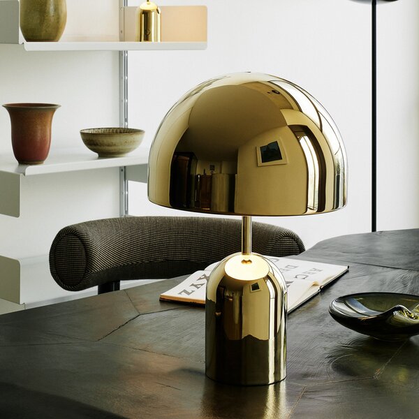 Lampa Stołowa Tom Dixon, Bell, ściemnialny, złoty | mosiężny, salon, metal, design