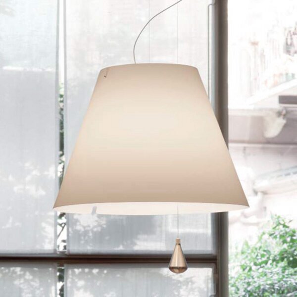 Lampa Wisząca Luceplan, Lady Costanza, ściemnialny, biały, salon, tworzywo sztuczne, design