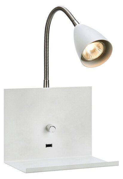 Lampa Ścienna Markslöjd, Logi, ściemnialny, biały, sypialnia, metal, nowoczesny