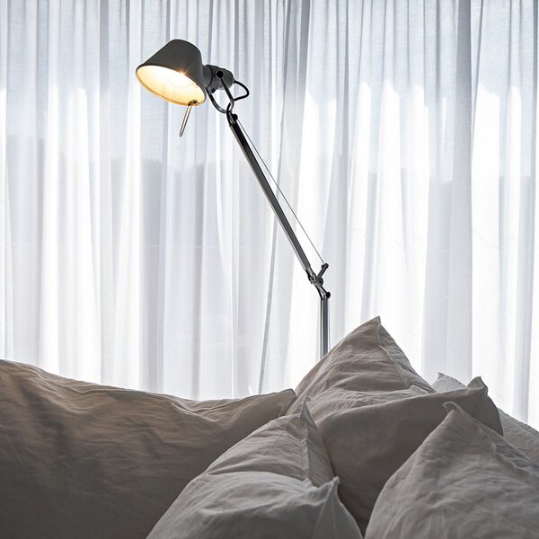 Lampa Podłogowa Artemide, Tolomeo Reading, ściemnialny, metaliczny, salon, metal, design