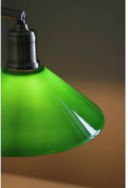 Vela Lampa Stołowa Antique Brass/Green - Markslöjd