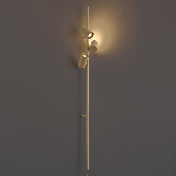 Nowoczesna lampa ścienna beżowa 3-punktowa - Jeana Luxe