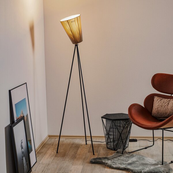 Lampa Podłogowa Northern, Oslo Wood, ściemnialny, czarny, salon, tkanina | tekstylia, design