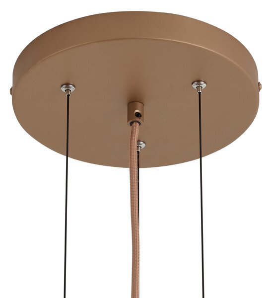 Lampa wisząca retro ciemny brąz z bursztynowym szkłem - Barb