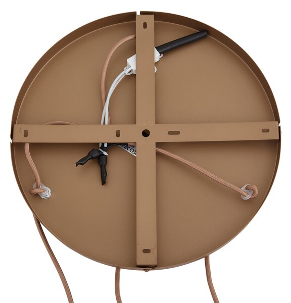 Lampa wisząca retro ciemny brąz z bursztynowymi kloszami 3-punktowa - Smokey