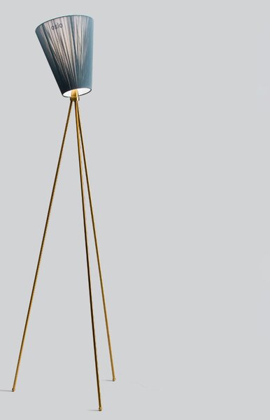 Lampa Podłogowa Northern, Oslo Wood, ściemnialny, złoty | mosiężny, salon, tkanina | tekstylia, design