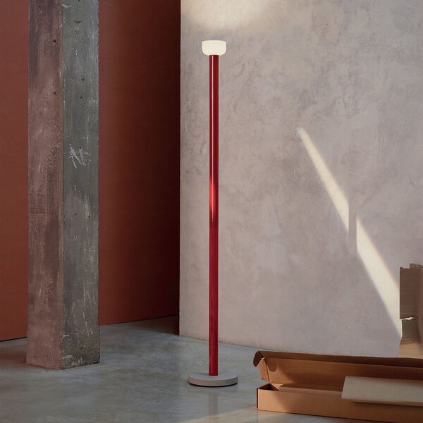 Lampa Podłogowa FLOS, Bellhop, ściemnialny, czerwony, salon, metal, design