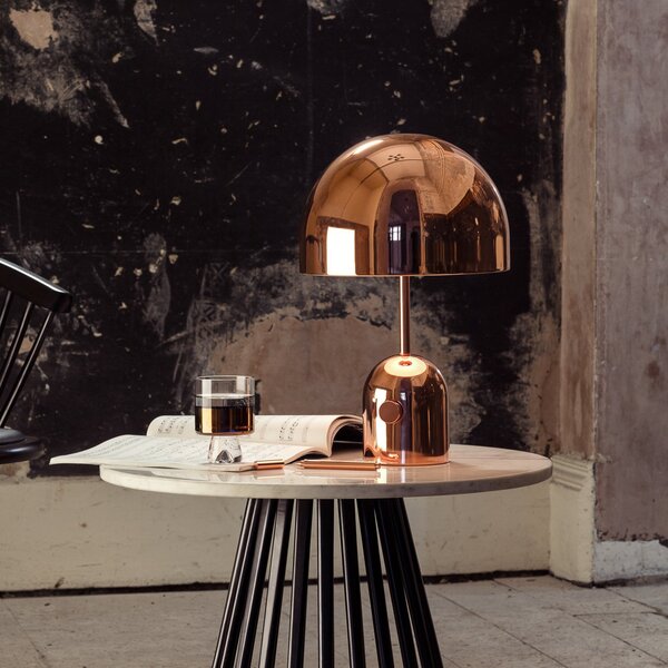 Lampa Stołowa Tom Dixon, Bell, ściemnialny, miedziany, salon, metal, design