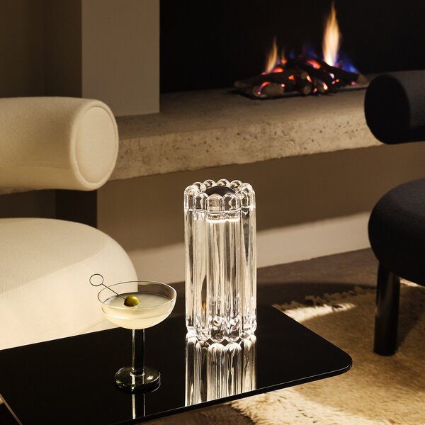 Lampa Stołowa Tom Dixon, Press, ściemnialny, transparentny, salon, szkło, design