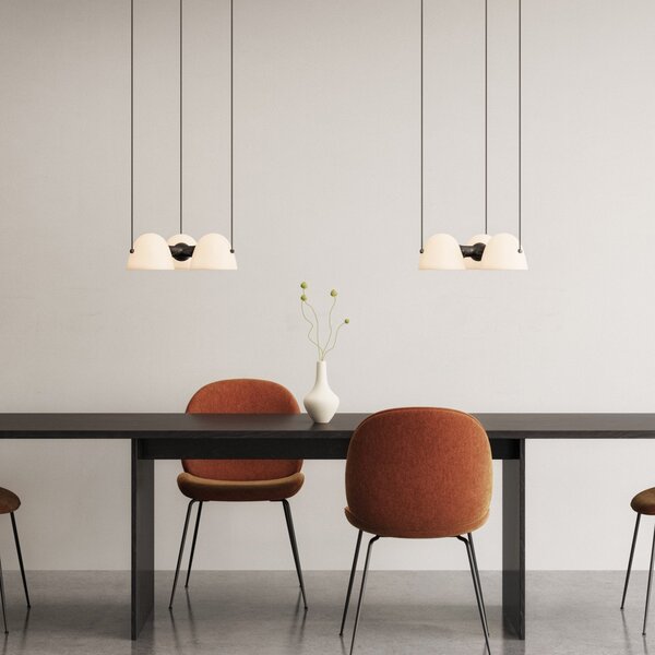 Lampa Wisząca Made By Hand, Fuse Triple, ściemnialny, biały, jadalnia, szkło, design