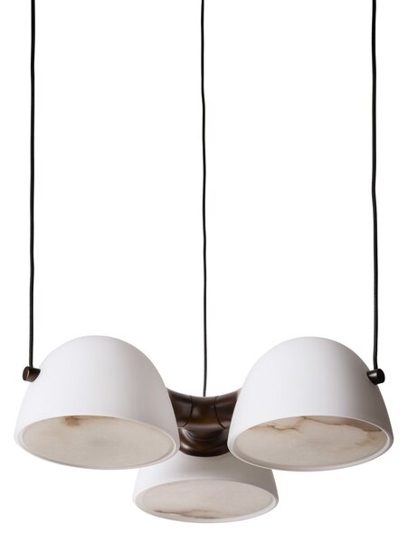 Lampa Wisząca Made By Hand, Fuse Triple, ściemnialny, biały, jadalnia, szkło, design