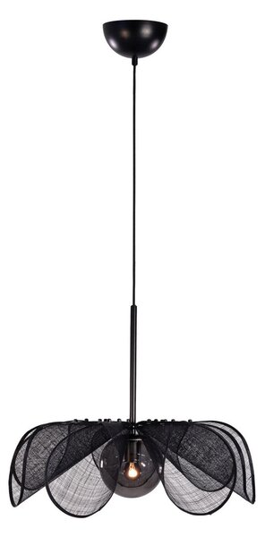 Lampa Wisząca Markslöjd, Styrka, ściemnialny, czarny, salon, tkanina | tekstylia