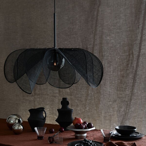 Lampa Wisząca Markslöjd, Styrka, ściemnialny, czarny, salon, tkanina | tekstylia