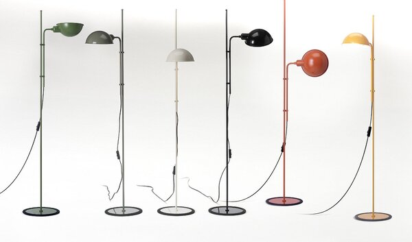 Lampa Podłogowa MARSET, Funiculí, żółty, salon, metal, design