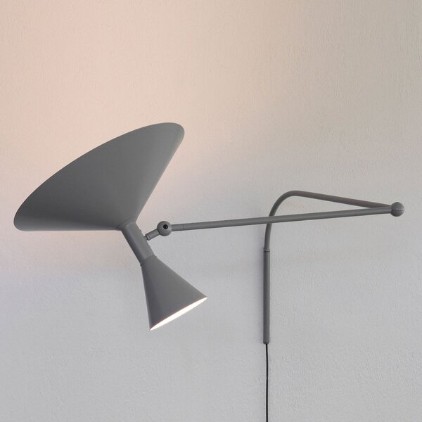 Lampa Ścienna Nemo Lighting, Lampe de Marseille, szary, salon, metal