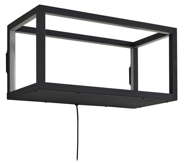 Lampa Ścienna Lindby, Birta, ściemnialny, czarny, salon, metal, nowoczesny