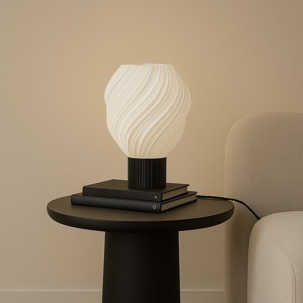 Lampa Stołowa Lindby, Nuvia, biały, salon, tworzywo sztuczne, nowoczesny