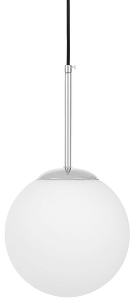 LAMPA WISZĄCA SUFITOWA NOWOCZESNA CHROMOWANA BIAŁA KULA FREDICA 20