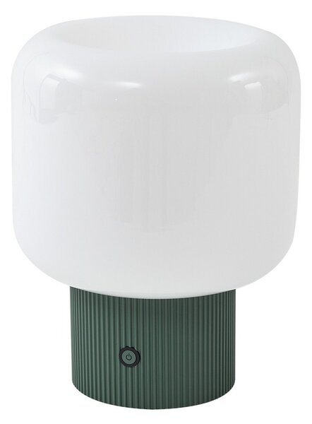 Lampa Stołowa Lucande, Katrin Palme, ściemnialny, zielony, salon, szkło, nowoczesny