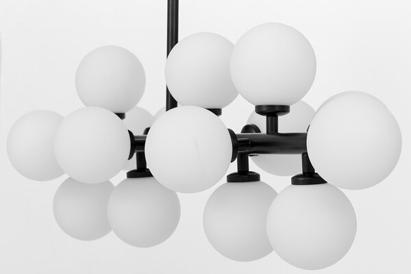 LAMPA WISZĄCA SUFITOWA NOWOCZESNA CZARNA BIAŁE KULE PETRICA 16