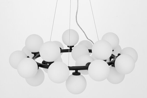 LAMPA WISZĄCA SUFITOWA NOWOCZESNA CZARNA BIAŁE KULE MARSIADA 25