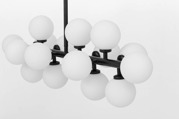 LAMPA WISZĄCA SUFITOWA NOWOCZESNA CZARNA BIAŁE KULE PETRICA 16