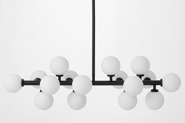 LAMPA WISZĄCA SUFITOWA NOWOCZESNA CZARNA BIAŁE KULE PETRICA 16