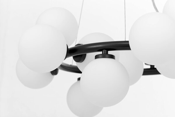 LAMPA WISZĄCA SUFITOWA NOWOCZESNA CZARNA BIAŁE KULE MARSIADA 15