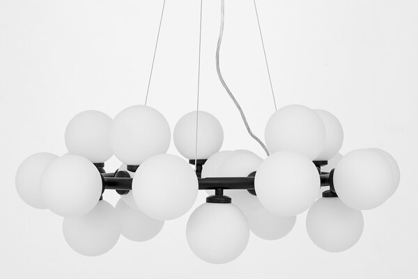 LAMPA WISZĄCA SUFITOWA NOWOCZESNA CZARNA BIAŁE KULE MARSIADA 25
