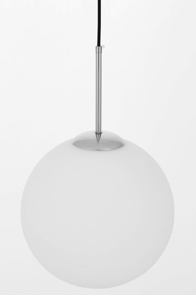 LAMPA WISZĄCA SUFITOWA NOWOCZESNA CHROMOWANA BIAŁA KULA FREDICA 30